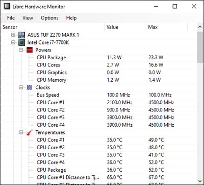 Libre Hardware Monitor screenshot