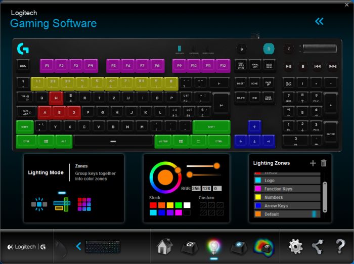 Logitech G810 Orion Spectrum gaming keyboard - Gaming Software