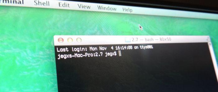 Mac OS X terminal