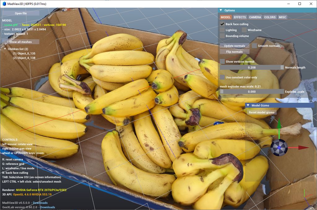 MadView3D - banana crate - glTF model