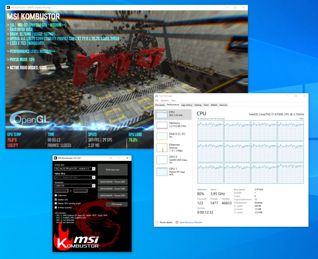 MSI Kombustor 4 - MSI-01 test - free lookat camera
