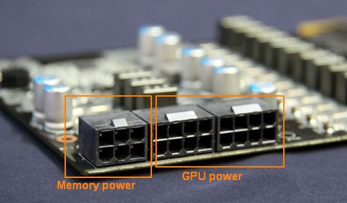 MSI N480GTX Lightning power connectors