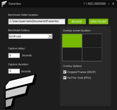 NVIDIA FrameView screenshot