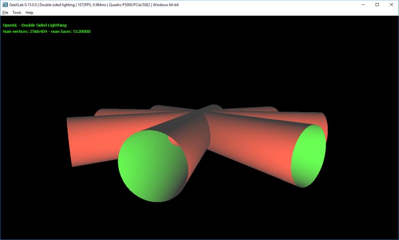 GeeXLab - two sided lighting demo