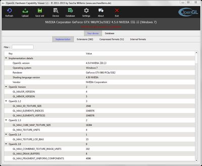 glCapsViewer screenshot