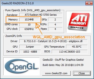 Memory usage - OpenGL - Radeon HD 5870