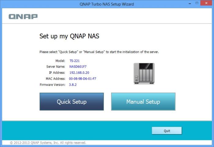 Qnap TS-221 NAS, QNAP Qfinder