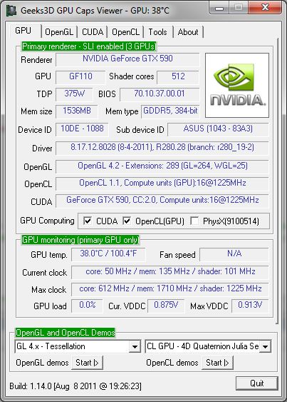 NVIDIA R280.28, GTX 590, OpenGL 4.2