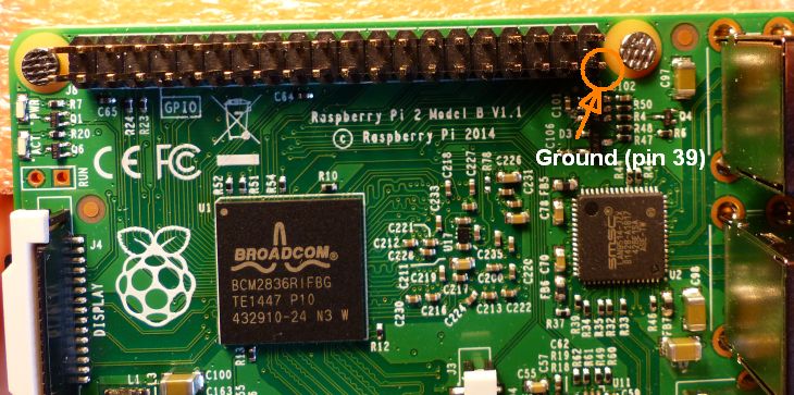 Raspberry Pi - 26-pin GPIO connector layout