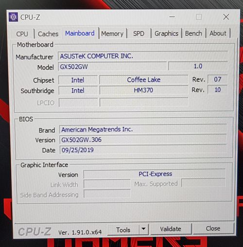 ASUS ROG Zephyrus S GX502GW Gaming Notebook - CPU-Z