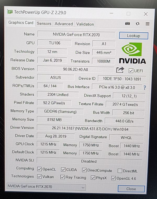 ASUS ROG Zephyrus S GX502GW Gaming Notebook - GPU-Z