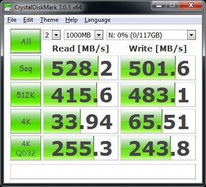 Samsung SSD 850 PRO 512GB - Crystal Disk Mark