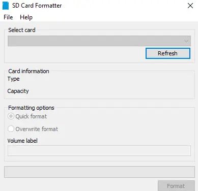 SD Memory Card Formatter screenshot