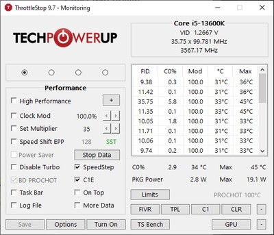 ThrottleStop screenshot