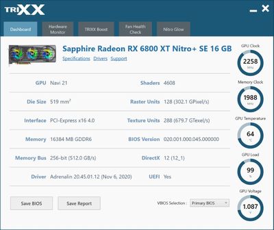 SAPPHIRE TriXX screenshot