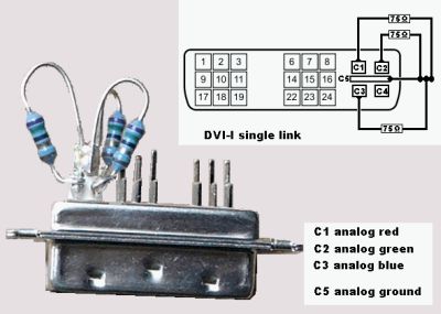 VGA Dummy Plug electronic scheme - DVI connector