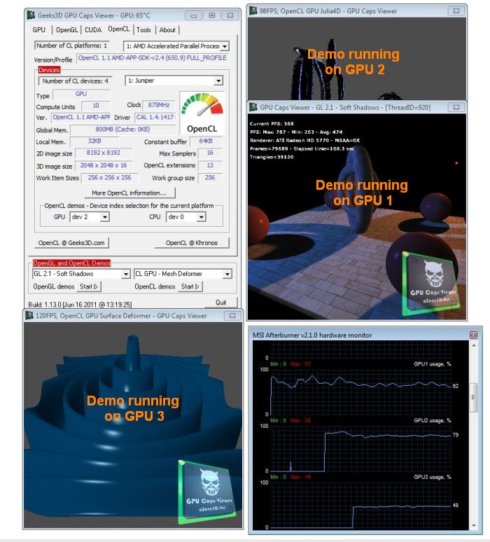 GPU Caps Viewer, OpenCL tests