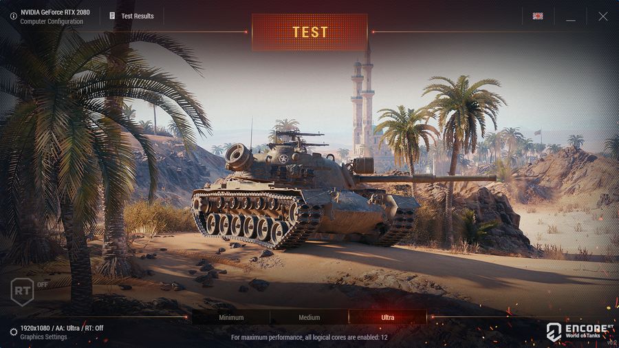 World of Tanks enCore Graphics Benchmark with Ray Traced Shadow