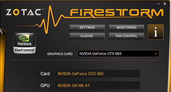 Zotac FireStorm Graphics Card Overclocking Utility