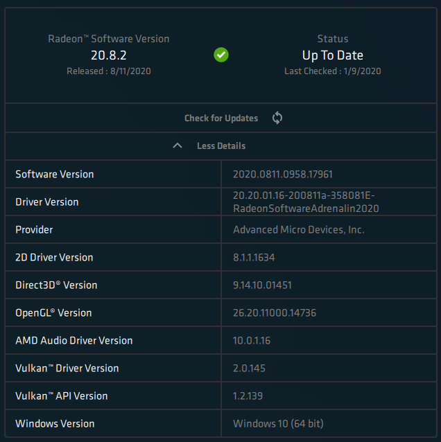 AMD Adrenalin 2020 Edition - Software information