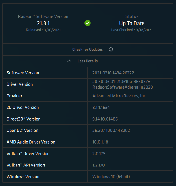 AMD Adrenalin 2020 Edition - Software information