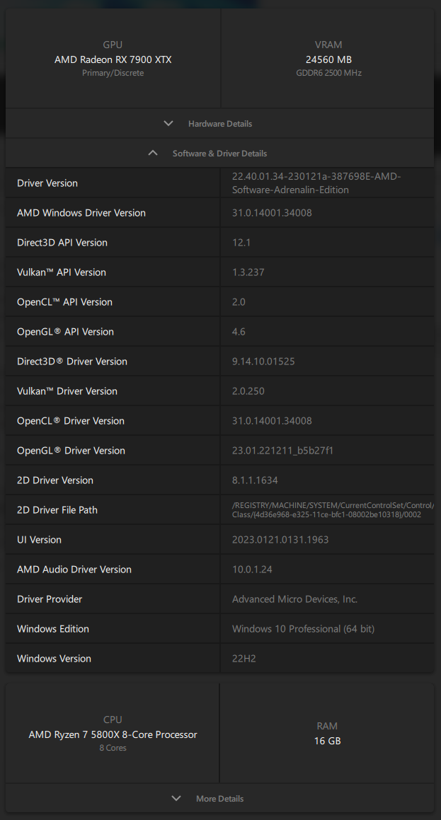 AMD Adrenalin 2020 Edition - Software information