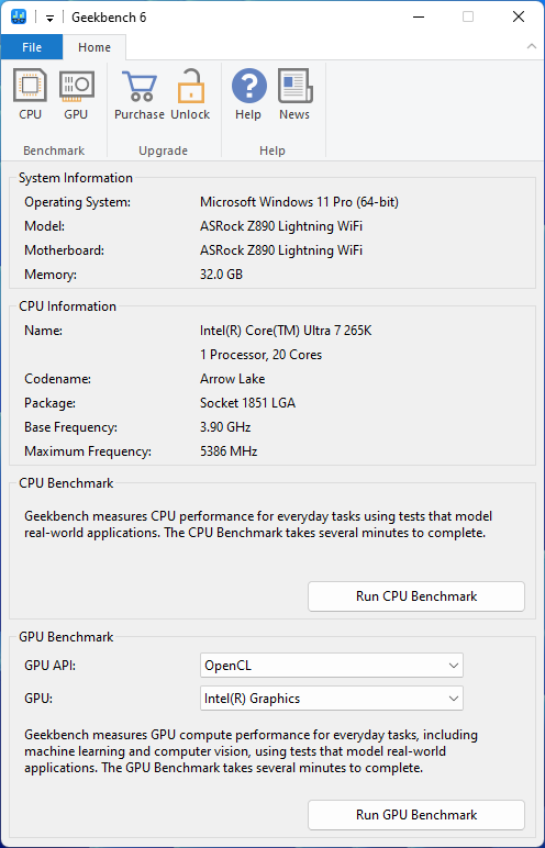Geeks3D test bench - Geekbench