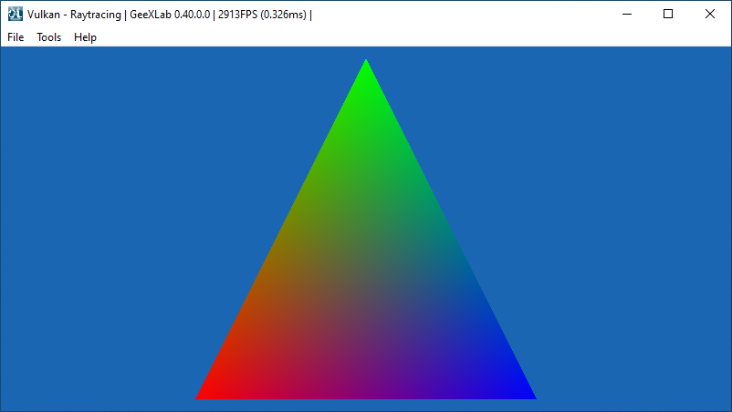GeeXLab - Vulkan ray tracing demo - Triangle