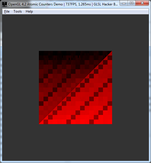 OpenGL 4.2 atomic counters, rasterization pattern