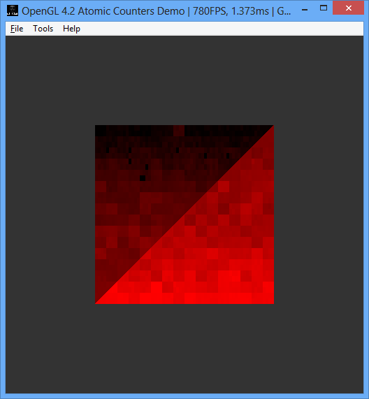 OpenGL 4.2 atomic counters, rasterization pattern