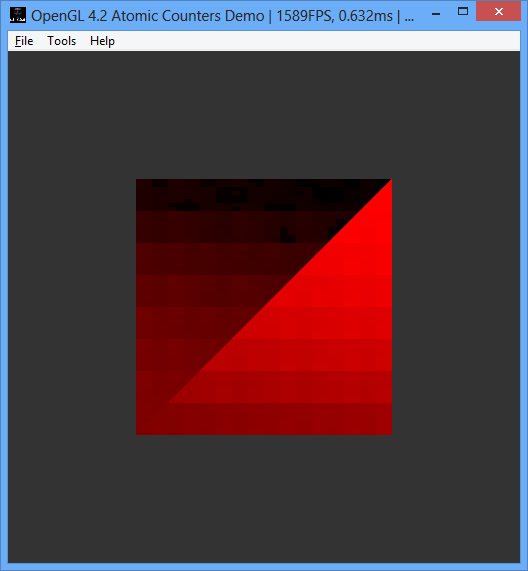 OpenGL 4.2 atomic counters, rasterization pattern