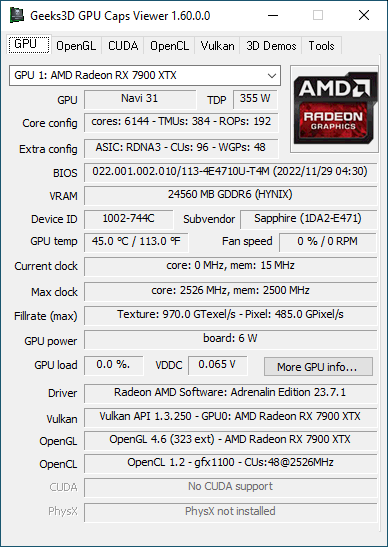 AMD Adrenalin 2020 Edition - GPU Caps Viewer + Radeon RX 7900 XTX