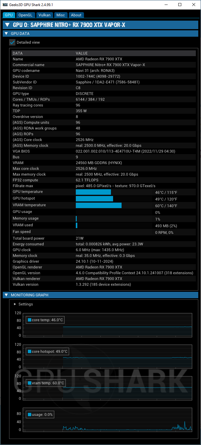 AMD Adrenalin 24.9.1 - GPU Shark 2 + Radeon RX 7900 XTX