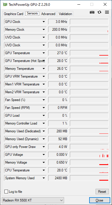 SAPPHIRE Pulse Radeon RX 5500 XT 8GB GDDR6 - GPU-Z
