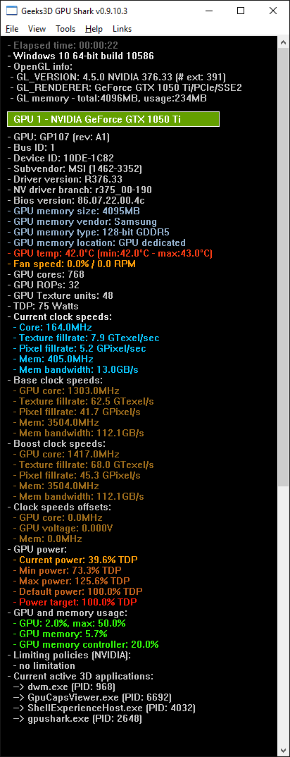 MSI GeForce GTX 1050 Ti Gaming 4GB - GPU Shark
